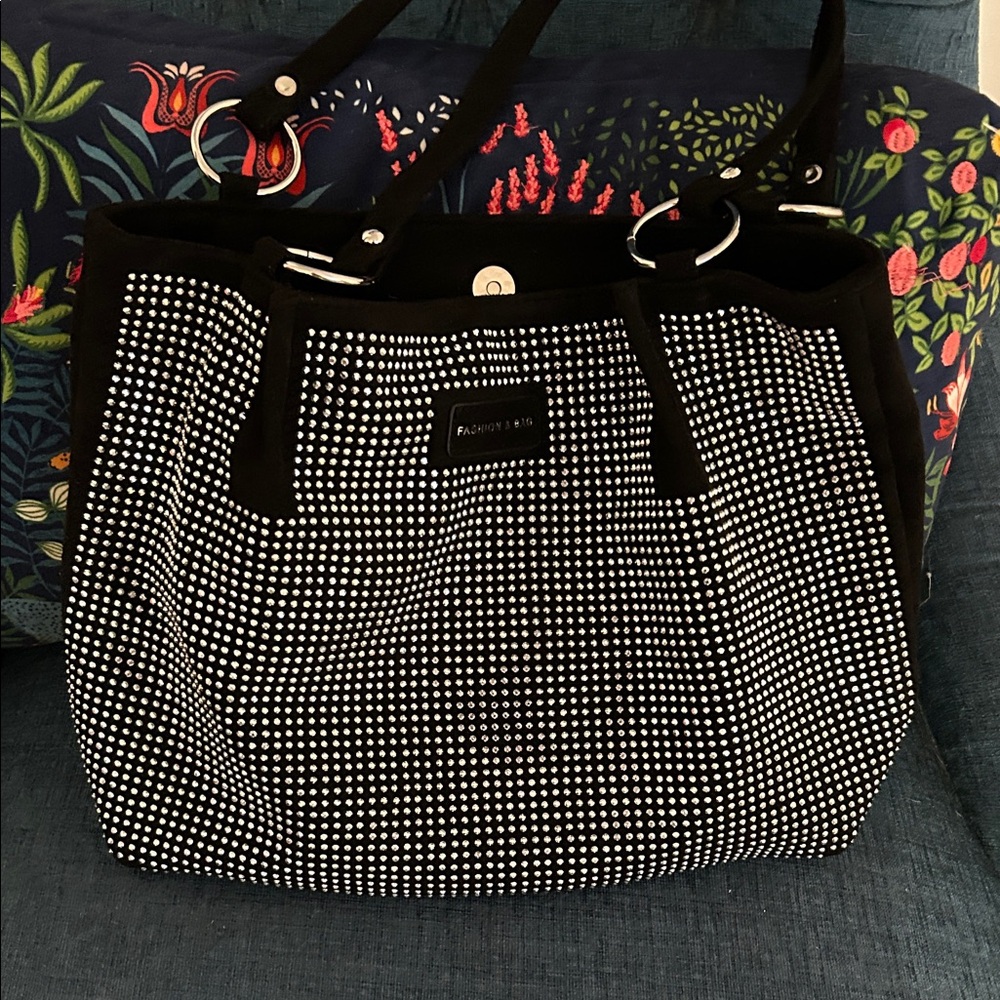 Nine West Black and White Checkered Tote